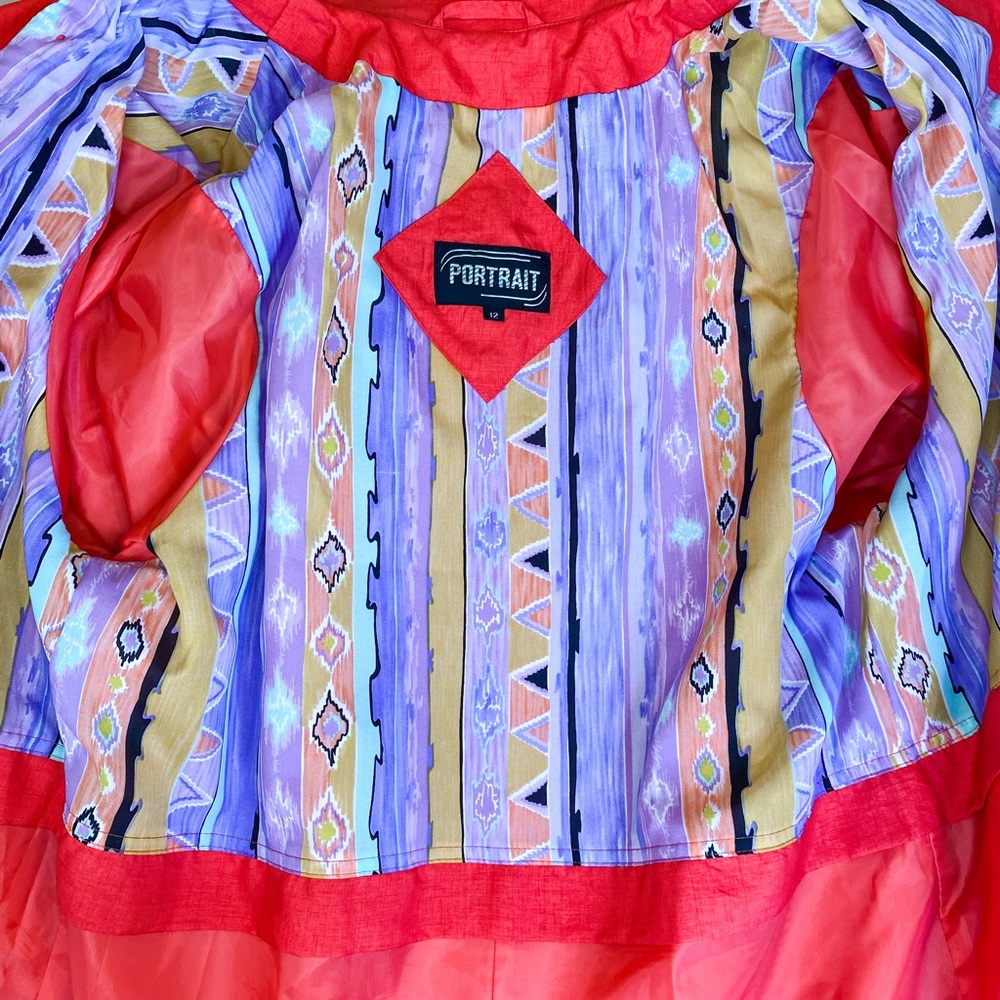 Vintage Belted Windbreaker Trench Shoulder Pads Size 12
